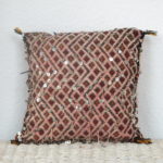 Vintage Kelim Kissen - rot-creme - Metallpailletten – Bild 2