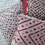 Vintage Kelim Kissen - rot-creme - Metallpailletten – Bild 3