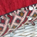 Unikat Kelim Kissen - rot-creme - Metallpailletten – Bild 4