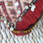 Unikat Kelim Kissen - rot-creme - Metallpailletten – Bild 3