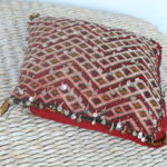 Unikat Kelim Kissen - rot-creme - Metallpailletten – Bild 2