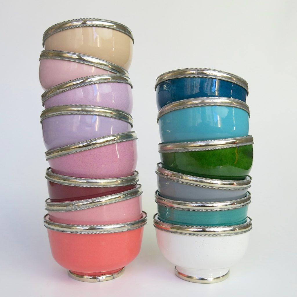 marokkanische Keramik - Schälchen mit Silberrand-3930