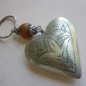 Schlüsselanhänger Silber Herz aus Maillechort Silber