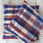 Kissen kariert gemustert - aus vintage Berberdecke – Bild 2