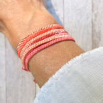 Coralfarbenes Armband peyote Technik – Bild 10