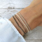 Einreihiges Häkel Armband metallic look – Bild 21