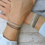 Einreihiges Häkel Armband metallic look – Bild 3