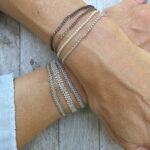 Einreihiges Häkel Armband metallic look – Bild 2