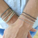 Einreihiges Häkel Armband metallic look – Bild 4