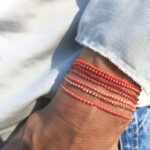 Sommerliche coralfarbene Häkel Armbänder – Bild 10
