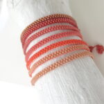 Coralfarbenes Armband peyote Technik – Bild 11