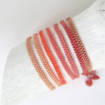 Coralfarbenes Armband peyote Technik – Bild 13