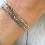 Feines Häkel Armband mit Pyrit Steinchen (2mm) – Bild 6