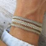 Häkel Armband im metallic look – Bild 3