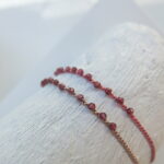 2mm Granat Edelsteine auf feinem Häkel-Armband – Bild 6