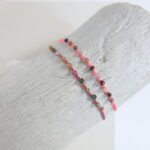 2mm bunte Turmalin Edelsteine an feinem Häkel-Armband – Bild 2