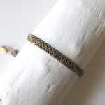 Häkel Armband metallic schimmernde Glasperlen – Bild 20