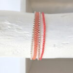 Coralfarbenes Armband peyote Technik – Bild 2