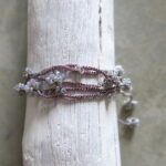 Gehäkelte Kette und Armband mit Miyuki Glasperlen in grau-silber Schimmer – Bild 14