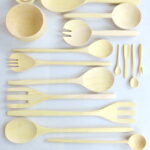 Salatbesteck aus Zitronenholz in zwei Längen - neu – Bild 3