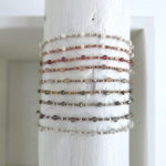 Häkel Armband mit verschiedenen Edelsteinen & Vermeil Perlen – Bild 7