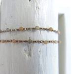 Häkel Armband mit verschiedenen Edelsteinen & Vermeil Perlen – Bild 6