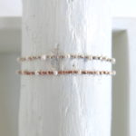 Häkel Armband mit verschiedenen Edelsteinen & Vermeil Perlen – Bild 4