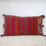 Vintage Kelim Kissen mit Metallpailletten - Pink – Bild 2