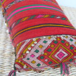 Vintage Kelim Kissen mit Metallpailletten - Pink – Bild 5