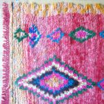 vintage 'Boucherouite' Teppich - Berber Marokko - Rot-Pink – Bild 4