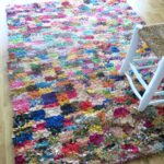 Vintage 'Boucherouite' Teppich - buntes Karomuster – Bild 3