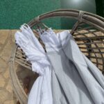 Feines Baumwolltuch - uni mit weissem Blockstreifen – Bild 5