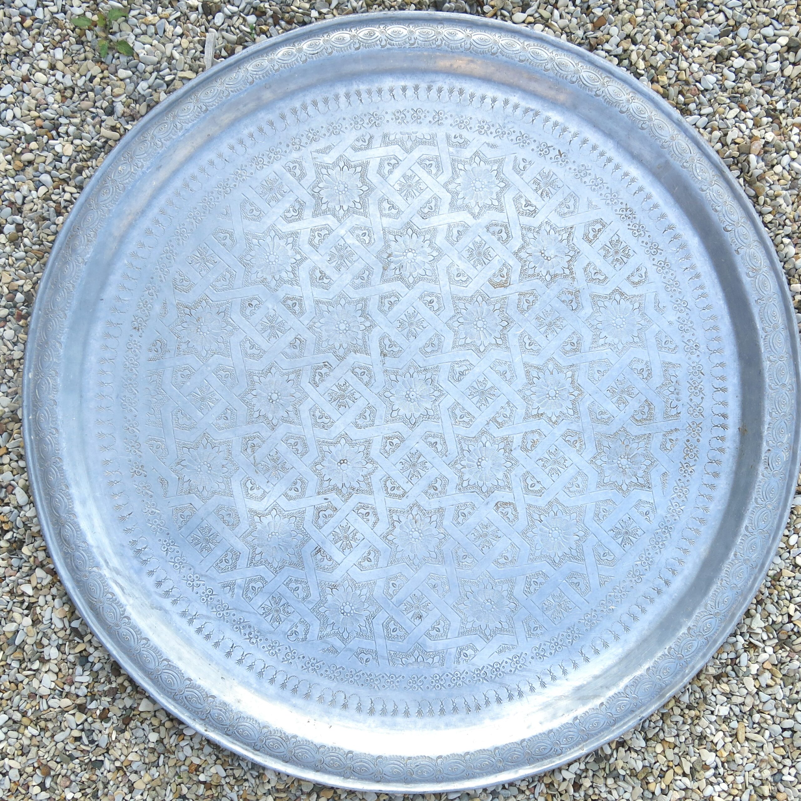 IMG_1255 echt-vintage Aluminium Tablett - 'Zarif' – Bild 1