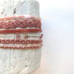 Häkel Armband mit feiner vergoldeter Kette mit Edelsteinen – Bild 12