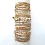 Armband mit 24 Karat vermeil Gold (plated), 925 Sterling Silber Doppelring – Bild 7