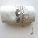 Armband aus Pailletten Kette in plated Gold und Silber – Bild 14