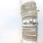 Doppeltes Häkel Armband mit metallic Perlen – Bild 8