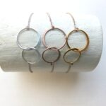 Armband mit 24 Karat vermeil Gold (plated), 925 Sterling Silber Doppelring – Bild 3