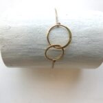 Armband mit 24 Karat vermeil Gold (plated), 925 Sterling Silber Doppelring – Bild 10