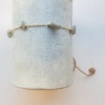 Häkel Armband mit feiner vergoldeter Kette mit Edelsteinen – Bild 5