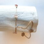 Häkel Armband mit feiner vergoldeter Kette mit Edelsteinen – Bild 8