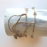 Häkel Armband mit feiner vergoldeter Kette mit Edelsteinen – Bild 10