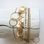 Armband aus Pailletten Kette in plated Gold und Silber