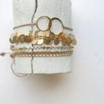 Armband mit 24 Karat vermeil Gold (plated), 925 Sterling Silber Doppelring – Bild 4