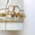 Armband aus Pailletten Kette in plated Gold und Silber – Bild 6