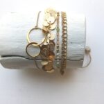 Armband aus Pailletten Kette in plated Gold und Silber – Bild 7