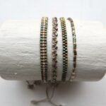 Breites Armband 'peyote Technik' mit Metallperlen – Bild 4